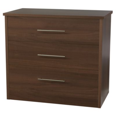 Delta Walnut Effect 3-drawer Large Chest