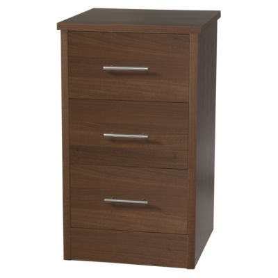 Delta Walnut Effect 3-drawer Narrow Chest