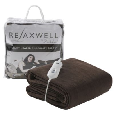 Dreamland Relaxwell Luxury Heated Chocolate Throw