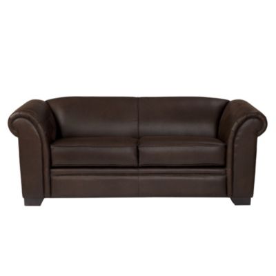 Oregon Large Faux Leather Chocolate Sofa