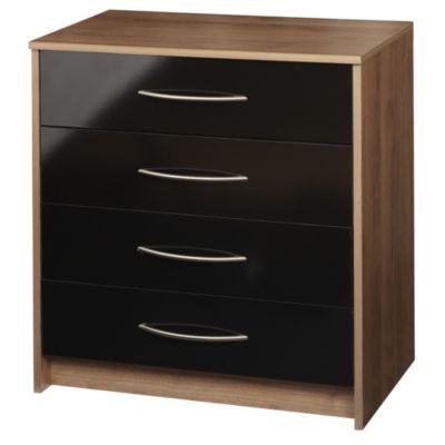Addspace Colorado Black Gloss 4-drawer Chest of Drawers