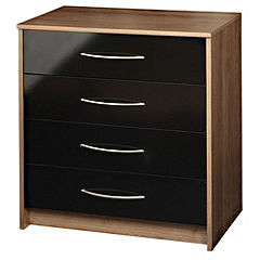 Addspace Colorado Black Gloss 4-drawer Chest of Drawers