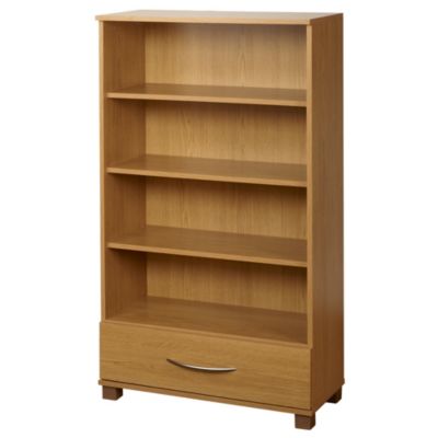 York Oak-effect Single Drawer Bookcase