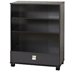 Statutory Chester Black Ash-effect Single Drawer Bookcase