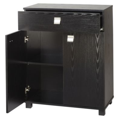 Chester Black Ash-effect 2-drawer 1-door Sideboard