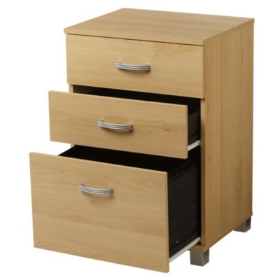 Beech Effect 3-drawer Filing Cabinet