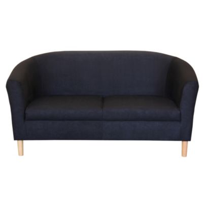 Tub Sofa in Black Faux Suede