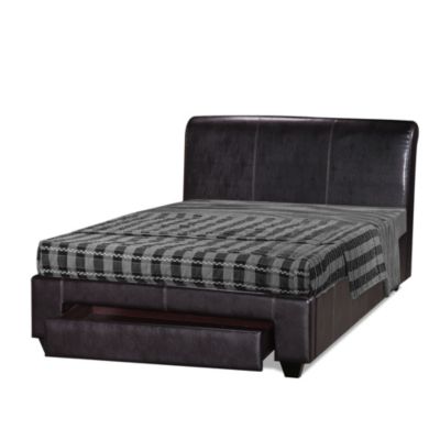 Laurie Faux Leather Double Bed with Storage Drawer