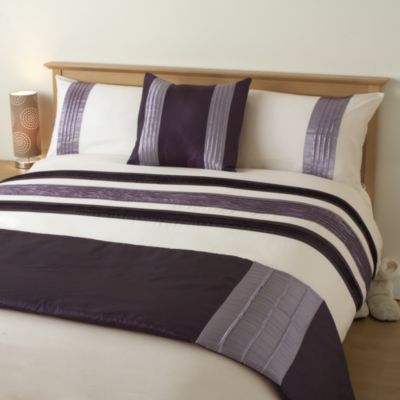 Tu Bed in a Bag Panel Purple - includes Duvet Cover, Pillowcase, Runner and Cushion Cover