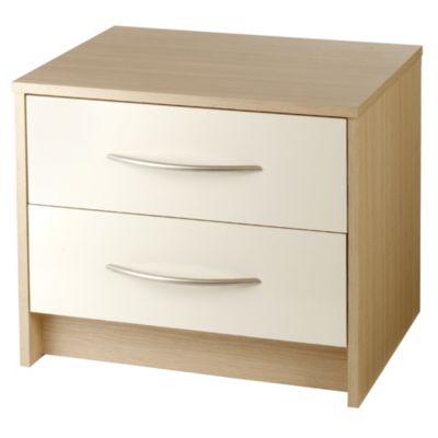 Statutory Colorado 2-drawer Bedside Cabinet Cream Gloss