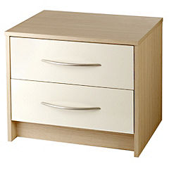 Addspace Colorado 2-drawer Bedside Cabinet White Gloss