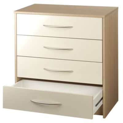 Addspace Colorado 4-drawer Chest of Drawers Cream Gloss