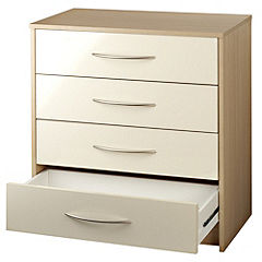 Colorado 4-drawer Chest of Drawers Cream Gloss