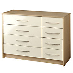 Colorado 4 + 4-drawer Chest of Drawers Cream Gloss