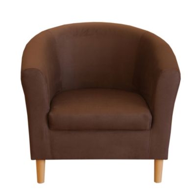 Tub Chair in Chocolate Faux Suede