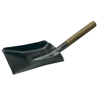 9" Coal Shovel Black Steel with Wooden Handle