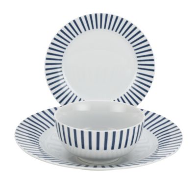 Tu Navy Stripe 12-piece Porcelain Dinnerware Set