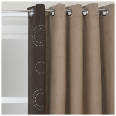 Faux Suede Circle Curtains Chocolate