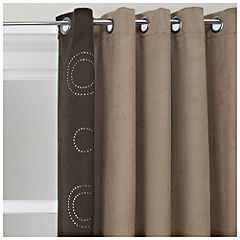 Faux Suede Circle Curtains Chocolate