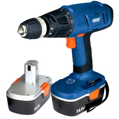 Draper 14.4V Cordless Hammer Drill with 2 Batteries