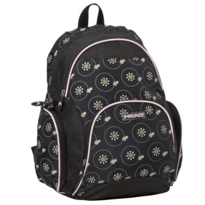Head Girl's Flower Print Backpack Black and Pink