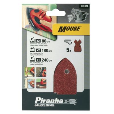 Piranha Mouse-Sander Sanding Sheets  5-pack