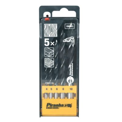 Piranha 5-piece Wood Drill Bit Set