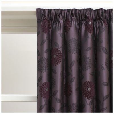 Statutory Bellfield Clara Chenille Floral Plum Curtains