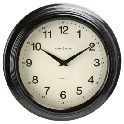 Tu Black Retro Wall Clock