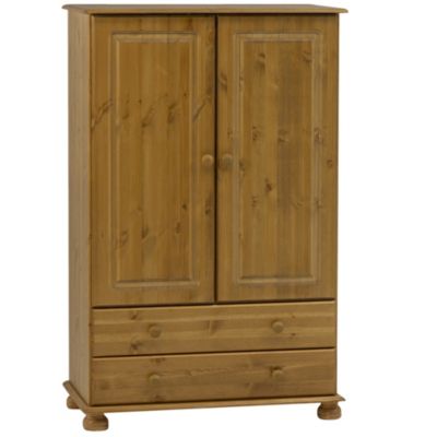 Statutory Oxford Pine 2-drawer Small Wardrobe