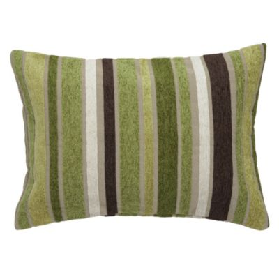 Tu Green Chenille Stripe Cushion