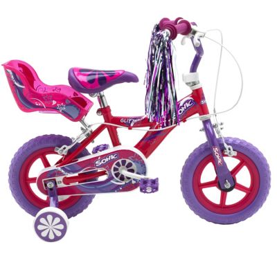 Sonic Glitz 12" Wheel Girls' Play Bike Purple and Pink