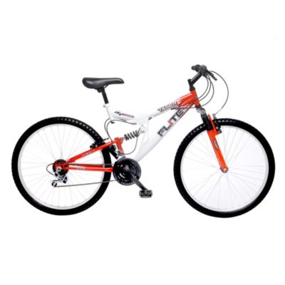 Flite Taser Full Suspension 18-speed 26" Wheel Unisex Mountain Bike White and Red
