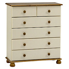 Oxford 6-drawer Chest of Drawers Cream