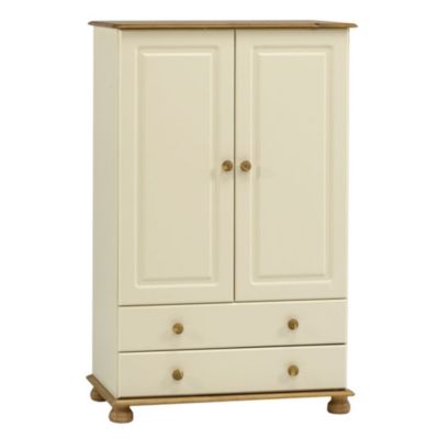 Statutory Oxford 2-drawer Small Wardrobe Cream