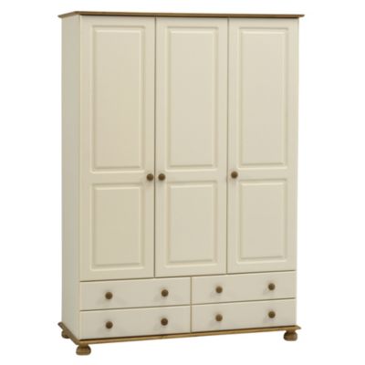 Statutory Oxford 3-door Wardrobe Cream