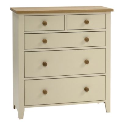 Devon 5-drawer Chest of Drawers Cream