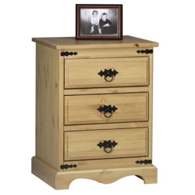 Statutory Santa Fe Waxed Pine 3-drawer Chest of Drawers