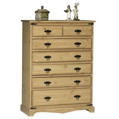 Statutory Santa Fe Waxed Pine 7-drawer Chest of Drawers