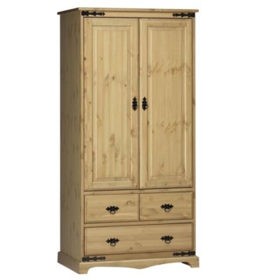 Santa Fe Waxed Pine 2-door Wardrobe