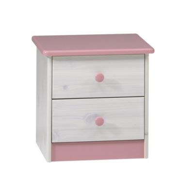 Statutory Georgia 2-drawer Chest of Drawers Pink and White