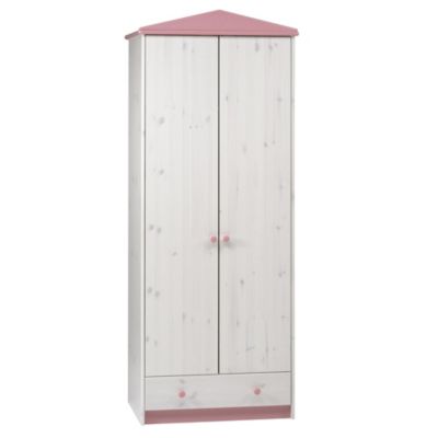 Statutory Georgia 2-door Wardrobe Pink and White