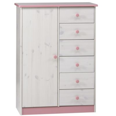 Statutory Georgia Combi Wardrobe Pink and White