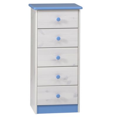 5-drawer Chest of Drawers Blue and White