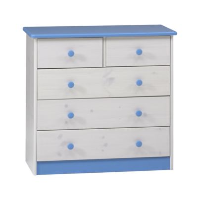 ProNova Atlanta Blue and White 5-drawer Chest of Drawers