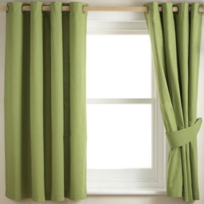 Tu Plain Green Canvas Curtain
