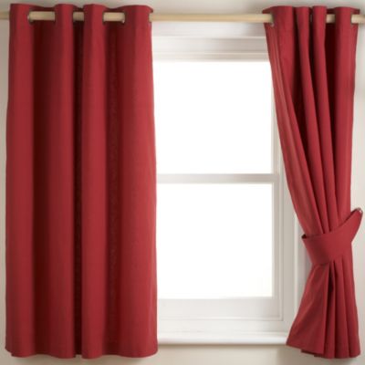 Tu Plain Red Canvas Curtain