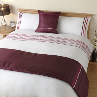Tu Pink Ribbon Panel Bed in a Bag - includes Duvet Cover Pillowcase Runner and Cushion Cover