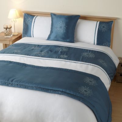 Tu Teal Starburst Bed in a Bag - includes Duvet Cover, Pillowcase, Runner and Cushion Cover