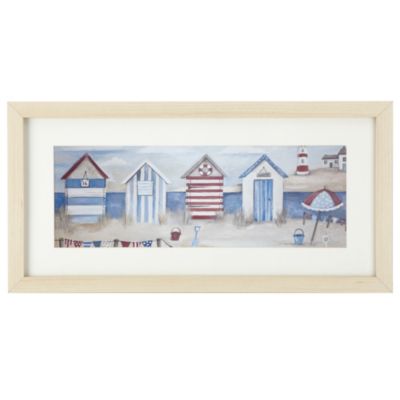 Beach Huts Framed Print 30x60cm